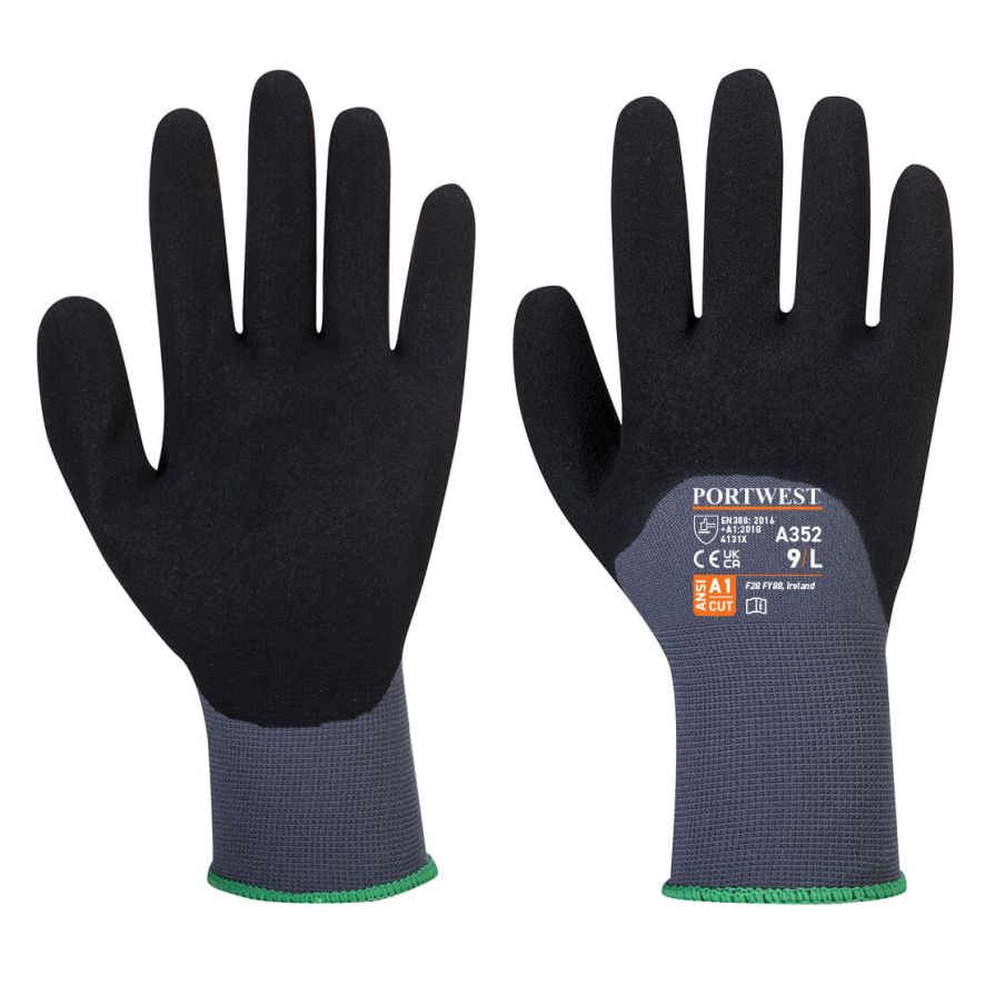 DermiFlex Ultra Glove, L, R, Grey/Black