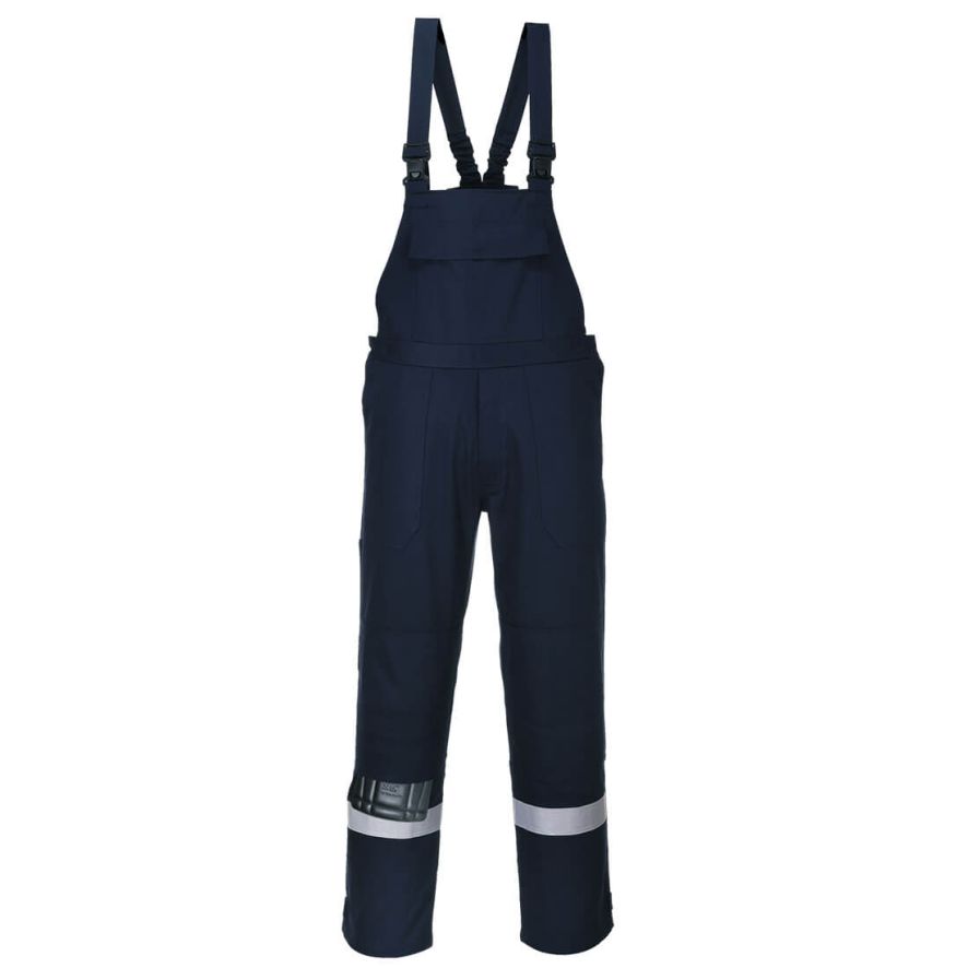 Bizflame Work Bib and Brace, L, R, Navy