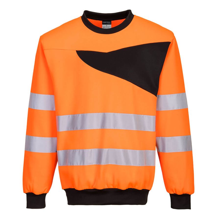 PW2 Hi-Vis Sweatshirt, 4XL, R, Orange/Black