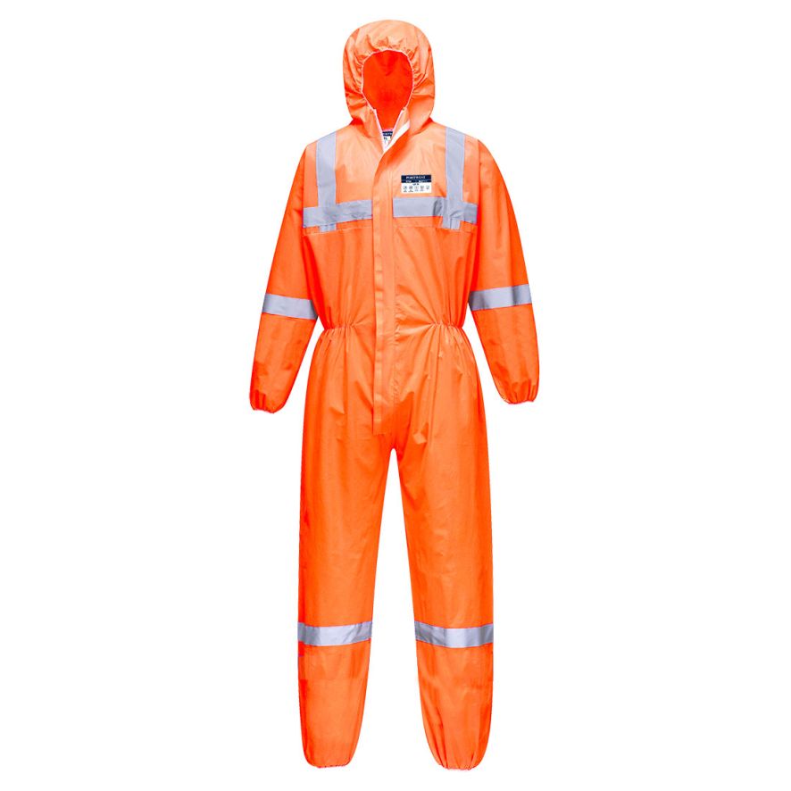 VisTex SMS Coverall Type 5/6 (Pk50), L, R, Orange