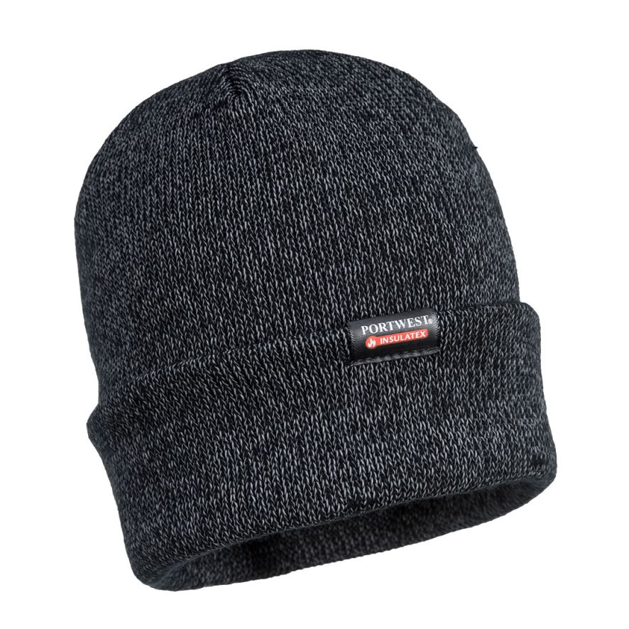 Insulated Reflective Knit Beanie, , R, Black