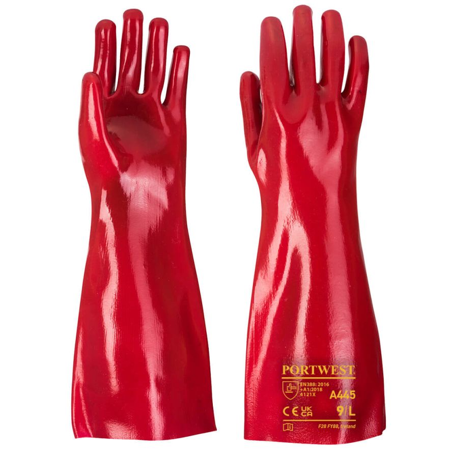 Grip 12 PVC Gauntlet 45cm, XL, R, Red