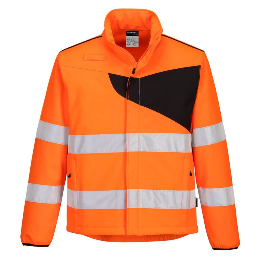PW2 Hi-Vis Softshell (2L), 4XL, R, Orange/Black