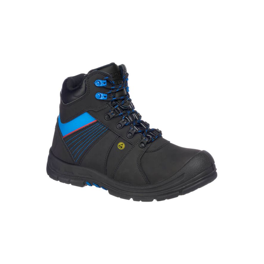 Portwest Compositelite Protector Safety Boot S3 ESD HRO, 39, B, Black/Blue