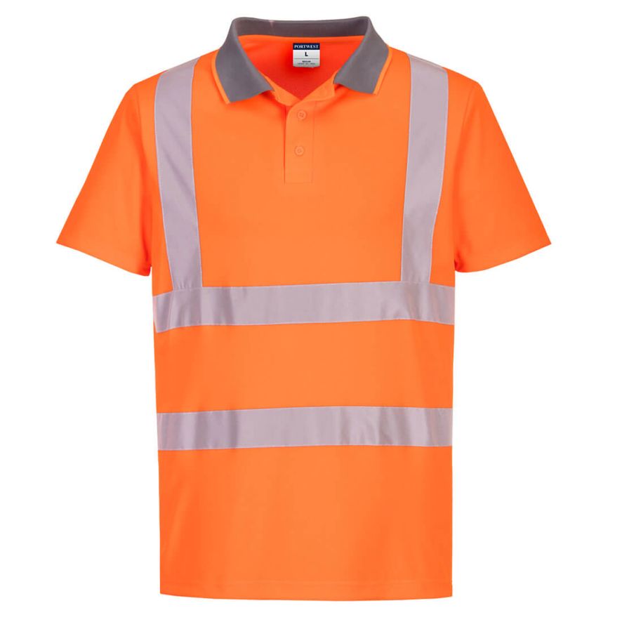Eco Hi-Vis Polo Shirt S/S (6 Pack) , 4XL, R, Orange