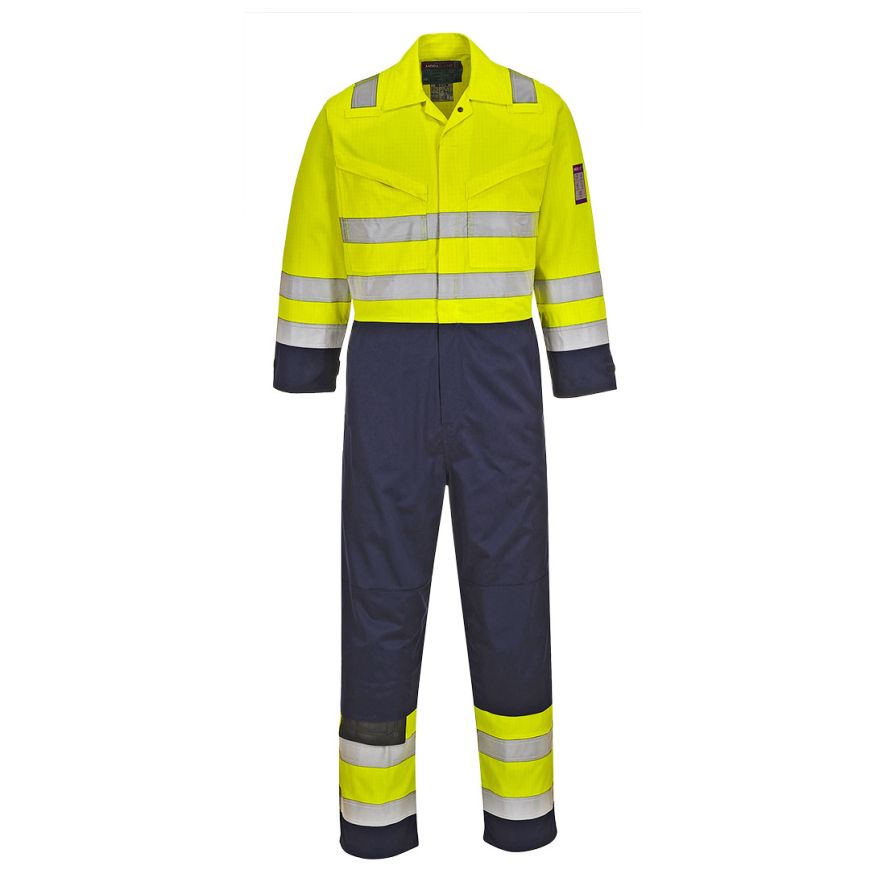 Hi-Vis Modaflame Coverall, 4XL, R, Yellow/Navy