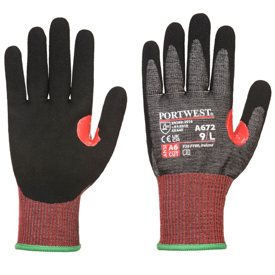 CS Cut F13 Nitrile Glove, L, R, Black