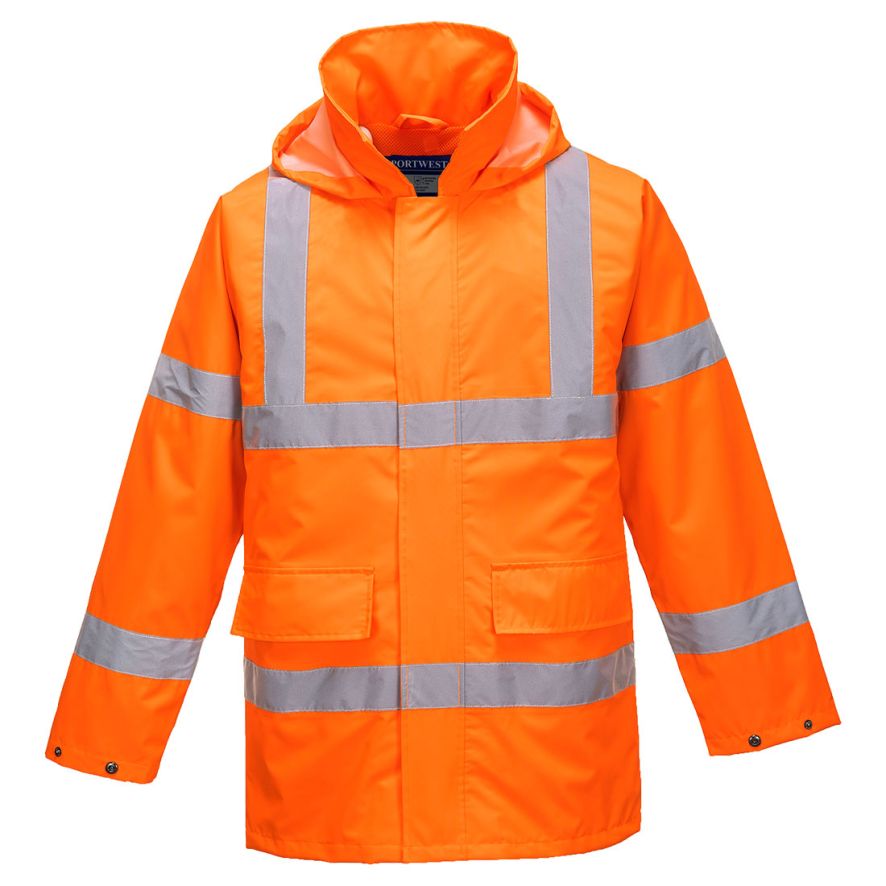 Hi-Vis Rain Lite Traffic Jacket , L, R, Orange