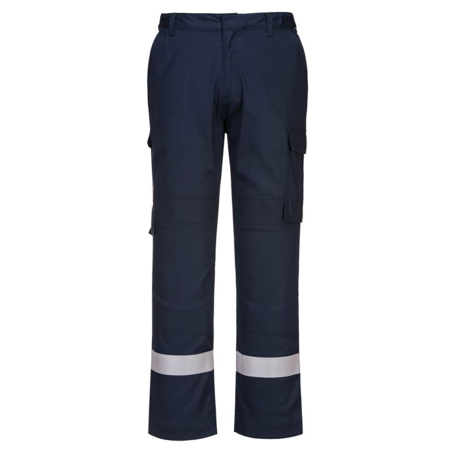 Bizflame Work Lightweight Stretch Panelled Trousers, L, R, Navy