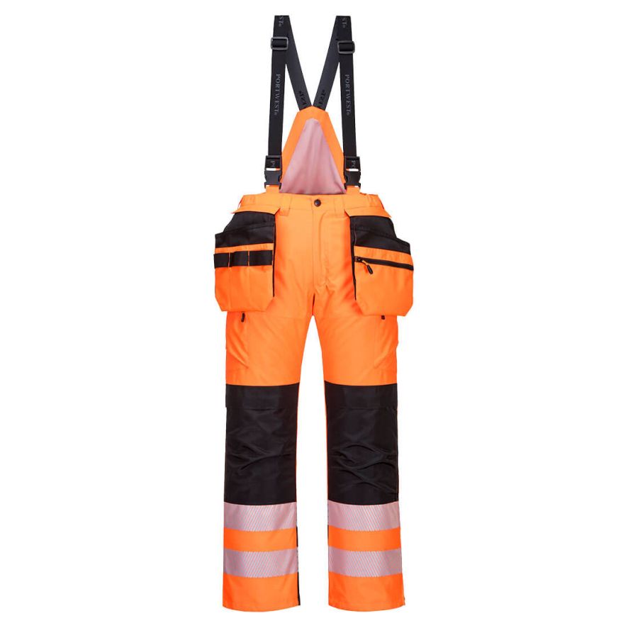 PW3 Hi-Vis Winter Trousers, 4XL, R, Orange/Black