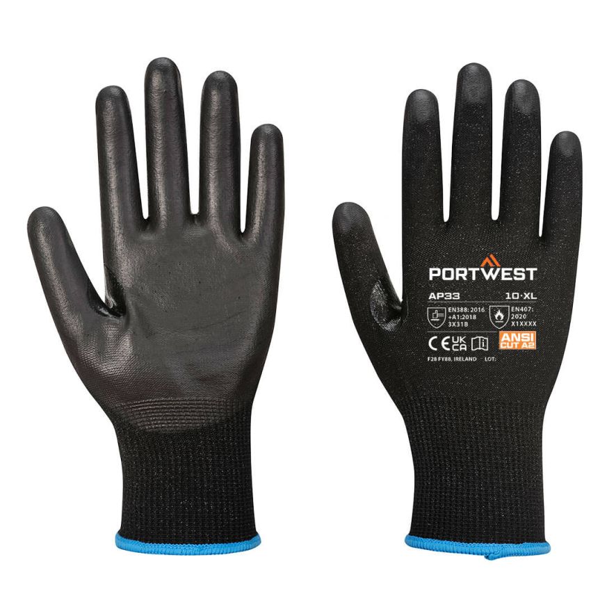 LR15 PU Touchscreen Glove (Pk12), L, R, Black