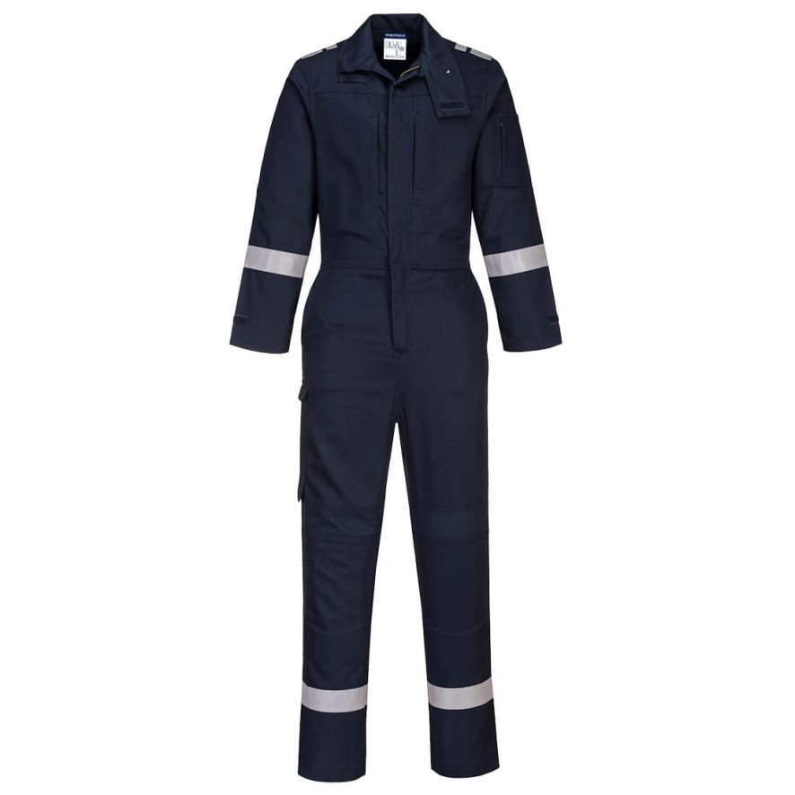 Bizflame Work Stretch Panelled Coverall , L, R, Navy