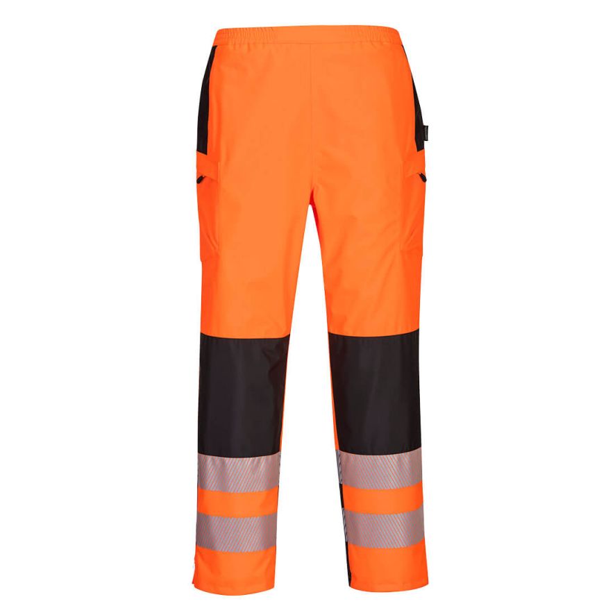 PW3 Hi-Vis Women's Rain Trousers, L, R, Orange/Black