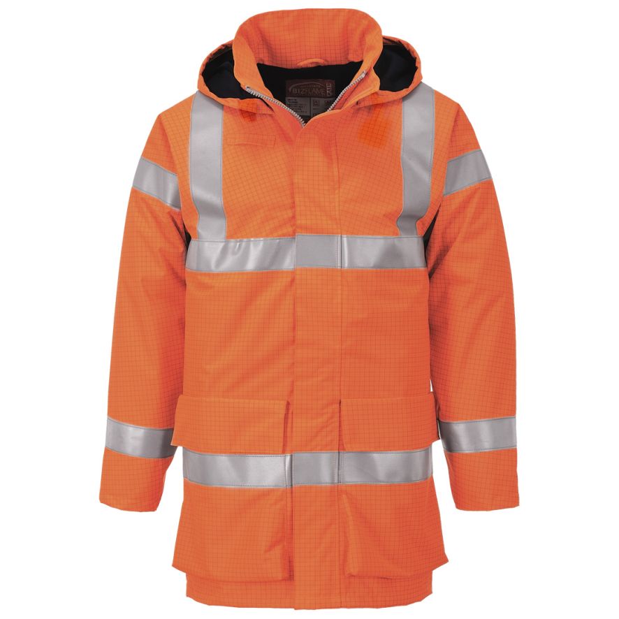 Bizflame Rain Hi-Vis Multi Lite Jacket, L, R, Orange