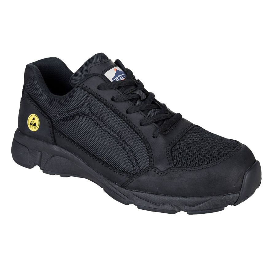 Portwest Compositelite ESD Tees Trainer S1P, 40, R, Black