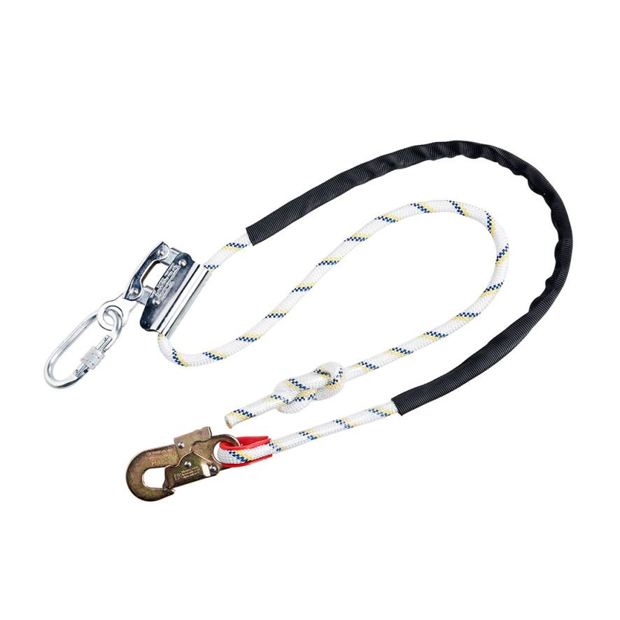 Work Positioning 2m Lanyard with Grip Adjuster, , R, White