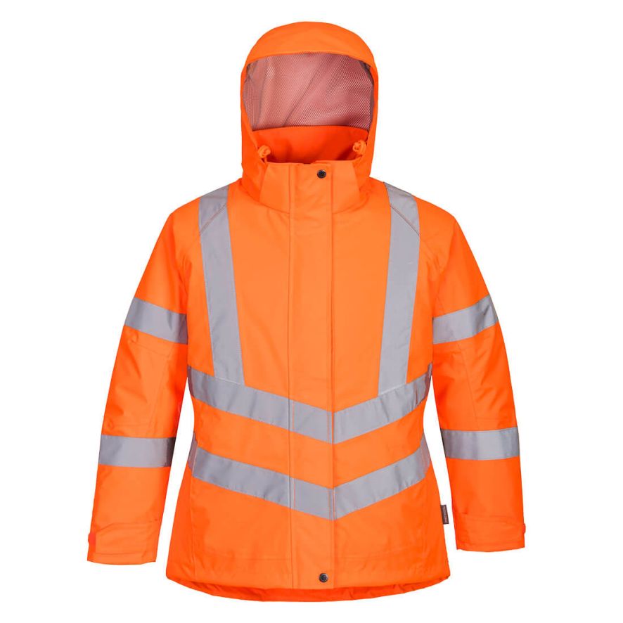 Hi-Vis Women's Winter Jacket, L, R, Orange