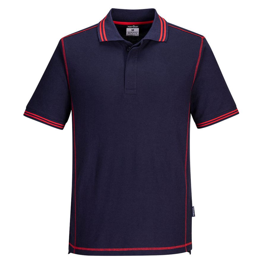 Essential Two Tone Polo Shirt, L, E, Navy/Red