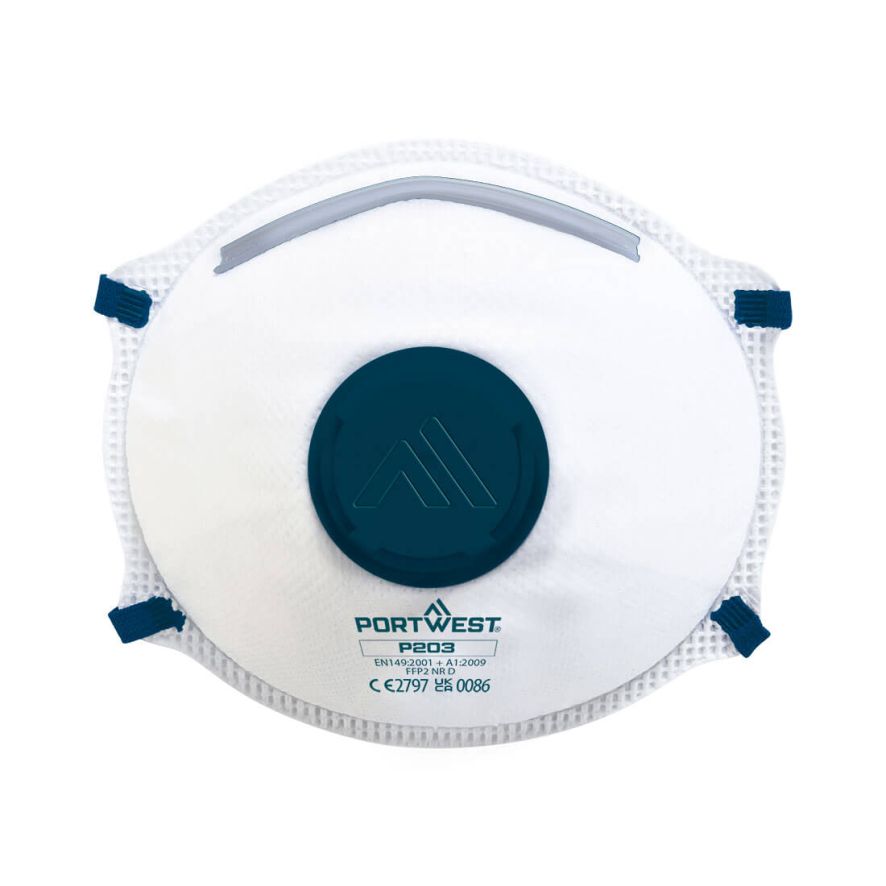 FFP2 Valved Dolomite Respirator (Pk10), , R, White