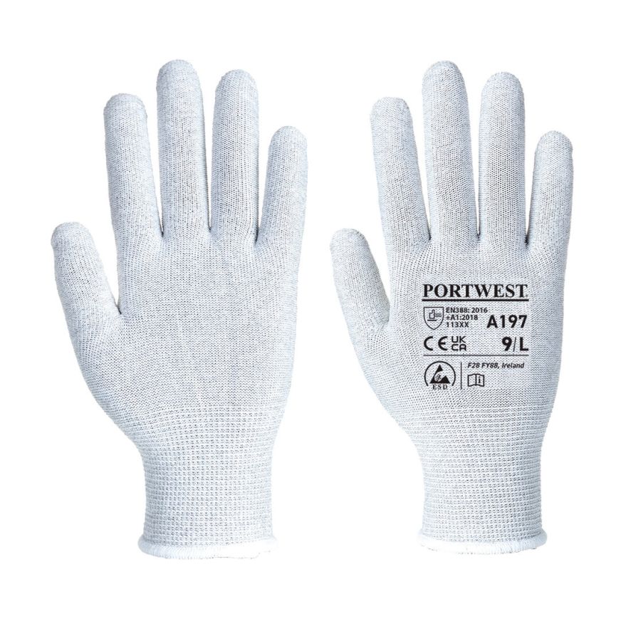 Antistatic Shell Glove, L, R, Grey
