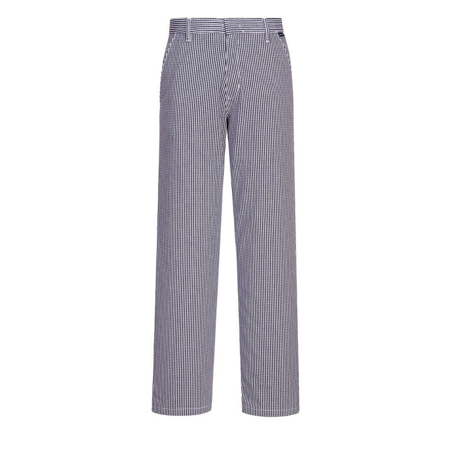 Barnet Chefs Trousers, L, R, Blue Check
