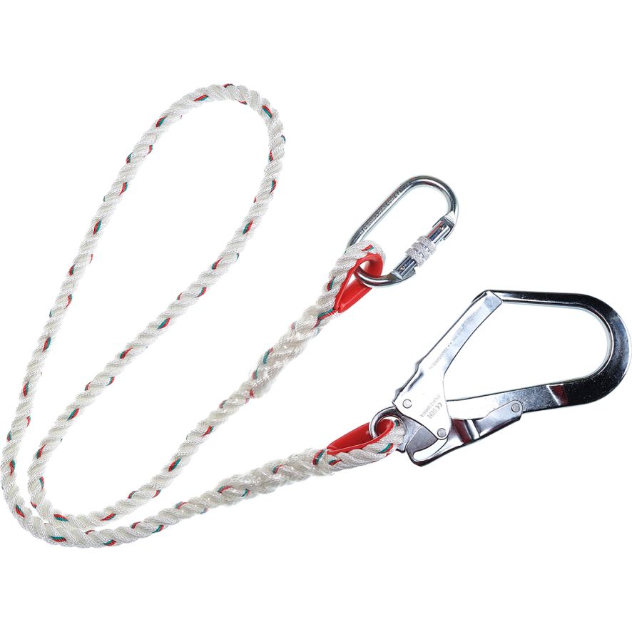 Single 1.5m Restraint Lanyard, , R, White