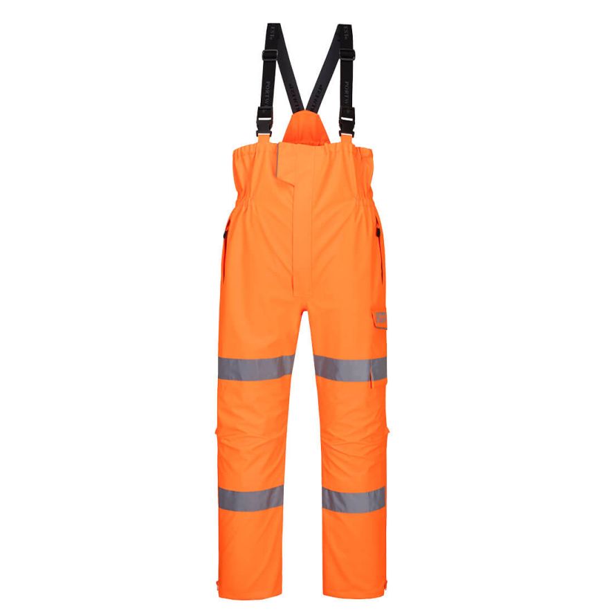 Hi-Vis Extreme Rain Bib and Brace, L, R, Orange