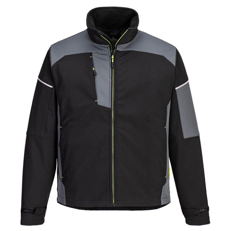 PW3 Softshell Jacket (3L), L, R, Black/Zoom Grey