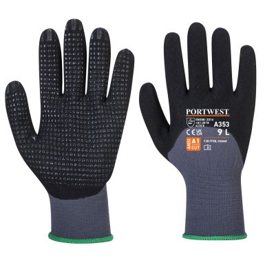 DermiFlex Ultra Plus Glove, L, R, Grey/Black