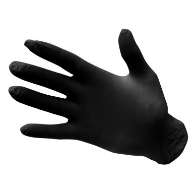 Powder Free Nitrile Disposable Glove (Pk100), L, R, Black