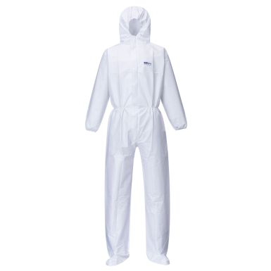 BizTex Microporous Coverall with Boot Covers Type 5/6, L, R, White