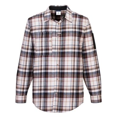 KX3 Check Work Shirt, L, C, Brown Check