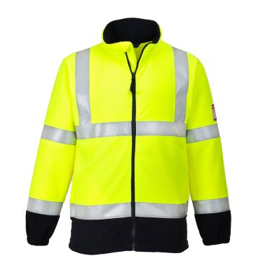 Flame Resistant Anti-Static Hi-Vis Fleece, L, R, Yellow