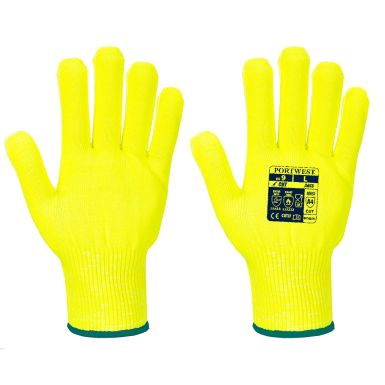 Pro Cut Liner Glove, L, R, Yellow