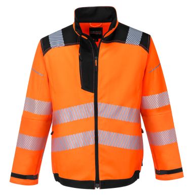PW3 Hi-Vis Work Jacket, L, R, Orange/Black