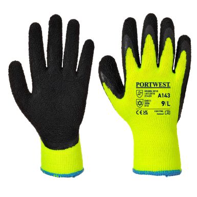 Thermal Soft Grip Glove, L, R, Yellow/Black