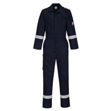 Bizflame Work Lightweight Stretch Panelled Coverall , L, R, Navy