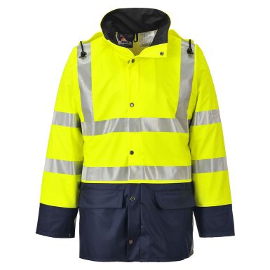 Sealtex Ultra Hi-Vis Contrast Rain Jacket , L, R, Yellow/Navy