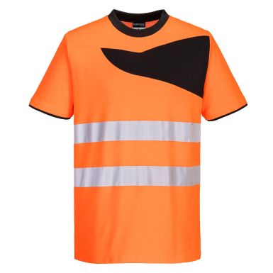 PW2 Hi-Vis Cotton Comfort T-Shirt S/S , 4XL, R, Orange/Black