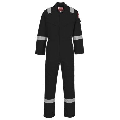 Flame Resistant Super Light Weight Anti-Static Coverall 210g, L, R, Black