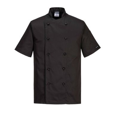 Kent Chefs Jacket S/S, 4XL, R, Black
