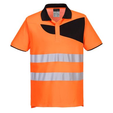 PW2 Hi-Vis Cotton Comfort Polo Shirt S/S , 4XL, R, Orange/Black