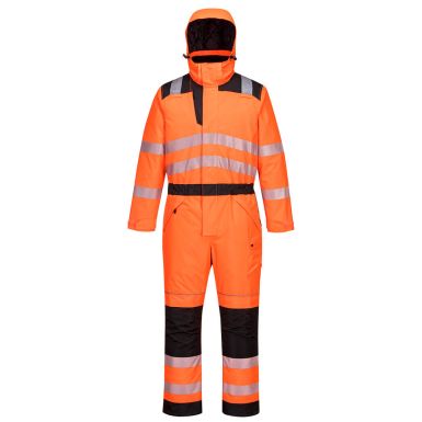 PW3 Hi-Vis Winter Coverall, L, R, Orange/Black