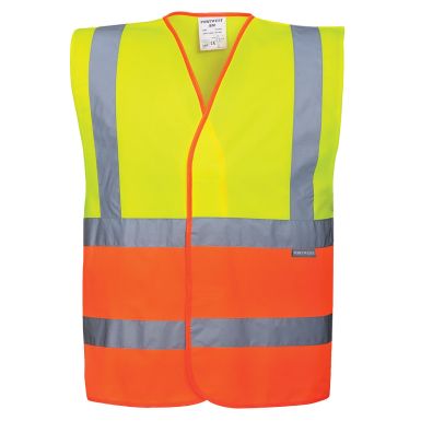 Hi-Vis Band and Brace Contrast Vest , L/XL, R, Yellow/Orange