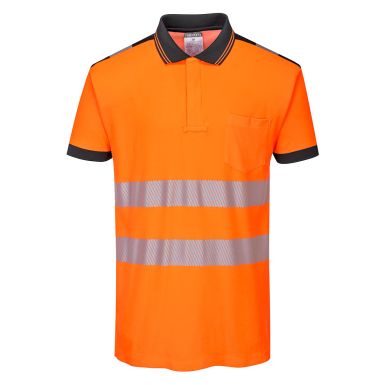 PW3 Hi-Vis Cotton Comfort Polo Shirt S/S , 4XL, R, Orange/Black