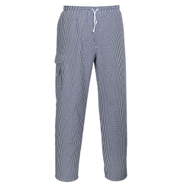 Chester Chefs Trousers, L, R, Blue Check