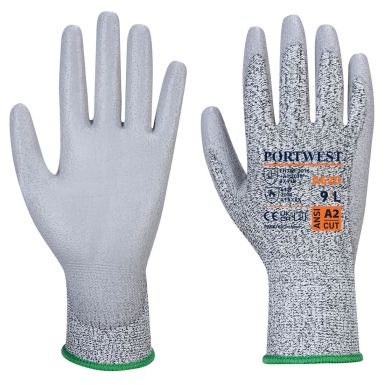 LR Cut PU Palm Glove, L, R, Grey