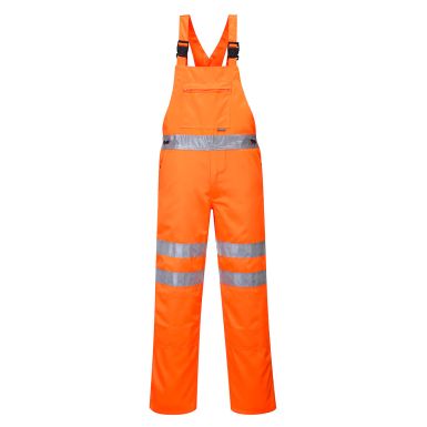 Hi-Vis Polycotton Service Bib and Brace, L, R, Orange