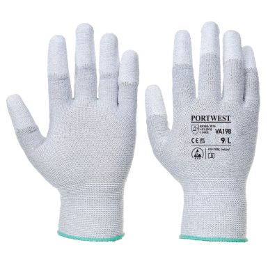Vending Antistatic PU Fingertip Glove, M, R, Grey