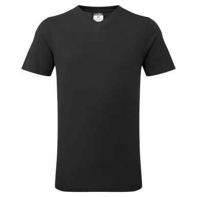 V-Neck Cotton T-Shirt, L, R, Black